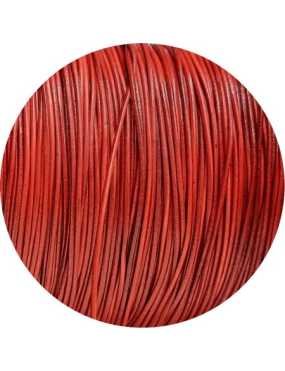 Cordon rond de cuir rouge de 1mm-Espagne