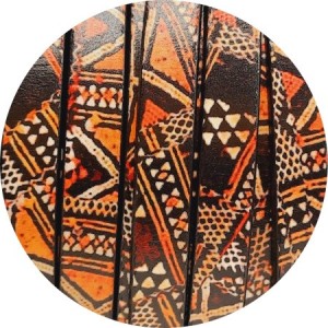 Cuir plat de 10mm fantaisie imprimé motifs africains en vente au cm