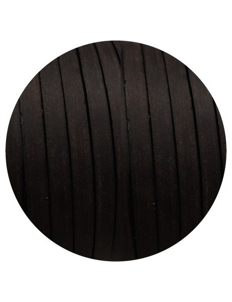 Cuir plat lisse vintage de 5mm couleur noir en vente au cm