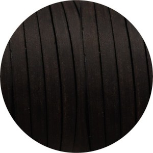 Un metre de cuir plat vintage 5mm couleur noire