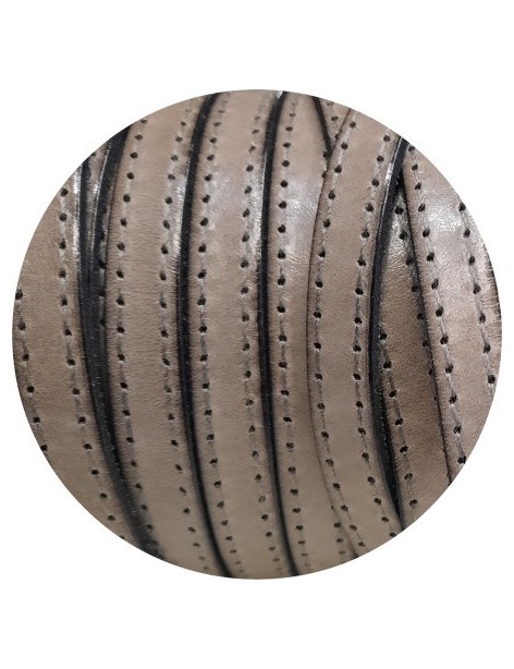 Cuir plat de 10mm gris coutures au ton en vente au cm-Premium