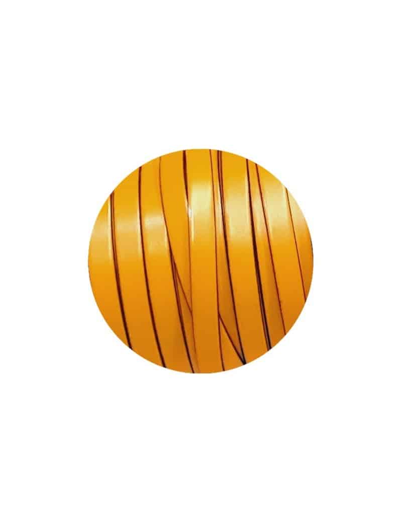 Cuir plat de 10mm jaune curry vendu au cm-Premium
