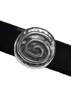Passant rond avec une spirale en relief pour cuir plat de 10mm