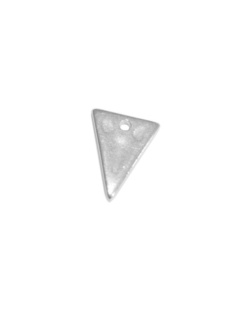 Pampille triangle lisse et martelé de 20mm plaquée argent 10 microns