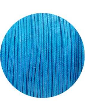 Cordon de coton cire rond de 1mm bleu cyan-Italie