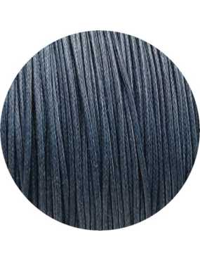 Cordon de coton cire rond de 1mm bleu gris-Italie