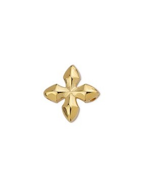 Croix de 16mm couleur or avec 2 accroches pour faire des chaines