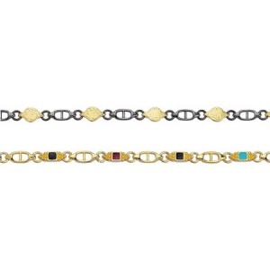 Pièce ethnique allongée de 15mm pour réaliser chaines et bracelet en couleur or