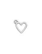 Pampille coeur ajouré de 12mm en métal placage argent