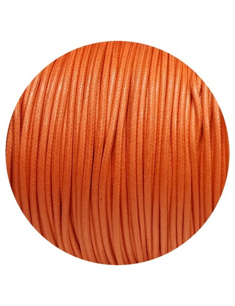 Cordon de coton cire rond de 1.8mm orange-Italie