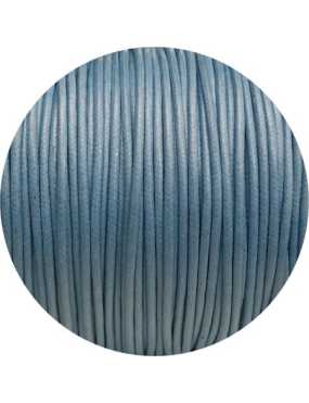 Cordon de coton cire rond de 1.8mm bleu clair-Italie