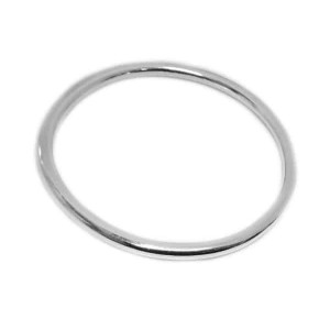 Jonc rond de 76mm en zamak plaqué argent 10 microns blanc brillant