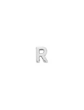Passant lettre R placage argent pour cuir plat de 5mm