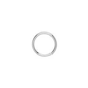 Lot de 10 anneaux ronds de 12mm en metal plaqué argent 10microns blanc brillant