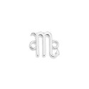 Intercalaire signe du Zodiaque Scorpion en plaqué argent 10microns blanc brillant à 2 accroches-11mm
