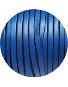 Nouveau cuir plat lisse de 5mm bleu nacré en vente au cm