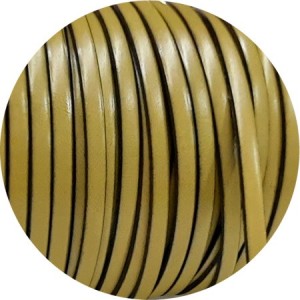 Cuir plat lisse de 5mm vert olive vendu au mètre-Premium