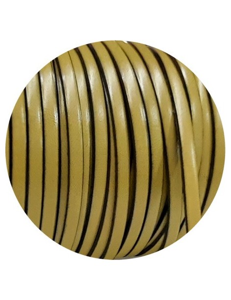 Cuir plat lisse de 5mm vert olive vendu au mètre-Premium