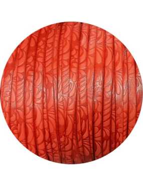 Cuir plat de 5mm fantaisie avec relief floral corail, en vente au cm