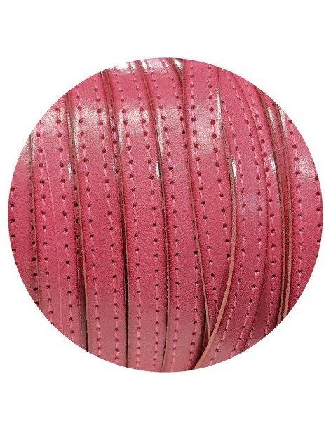 Cuir plat de 10mm vieux rose coutures au ton en vente au cm-Premium