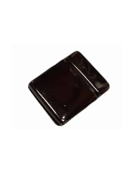 Fermoir magnétique lisse couleur black pour cuir plat de 15mm