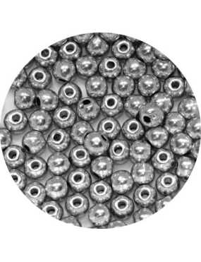 Poche de 100 perles en metal rondes et lisses-4mm