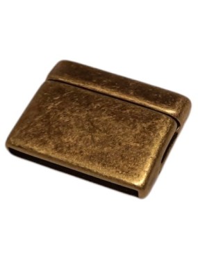 Fermoir magnétique lisse pour cuir plat de 25mm couleur bronze