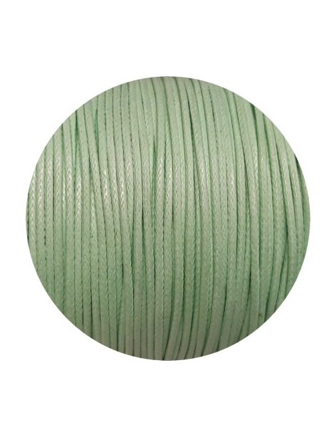 Cordon de coton cire rond de 1.8mm couleur vert turquoise pastel-Italie