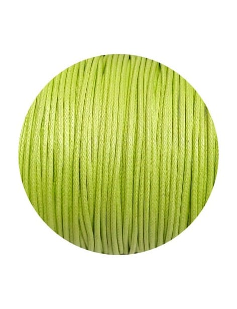 Cordon de coton cire rond de 1.8mm couleur vert anis-Italie