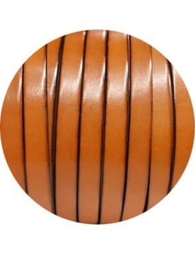 Cordon de cuir plat de 10mm camel vendu au centimètre