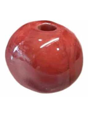 Perle ronde en céramique de 22mm corail