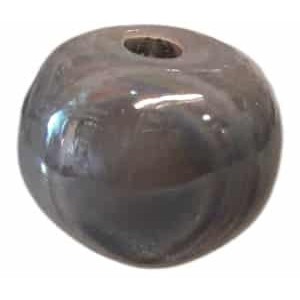 Perle ronde en céramique de 22mm gris