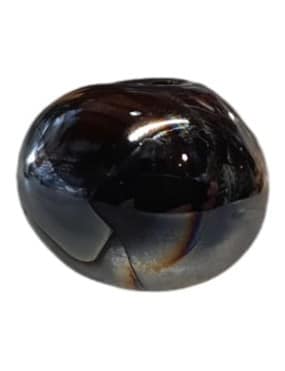 Perle ronde en céramique de 22mm noire