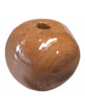 Perle ronde en céramique de 22mm camel