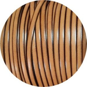 Cordon de cuir plat 5mm couleur taupe en vente au cm