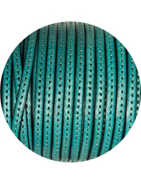 Cuir plat de 5mm turquoise couture au ton en vente au cm-Premium
