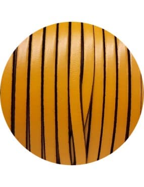 Cuir plat de 5mm moutarde satiné en vente au cm-Premium