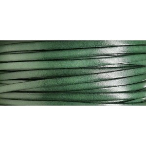 Cuir plat de 5mm de couleur jade foncé vendu au cm