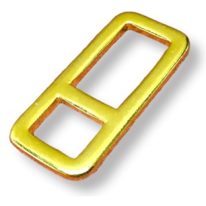 Maille rectangulaire allongée plate de 29mm couleur or