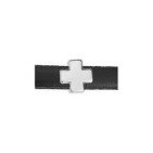 Passant croix en zamak placage argent pour cuir plat de 5mm