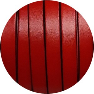 Cuir plat de 10mm rouge vendu à la coupe au mètre-Premium