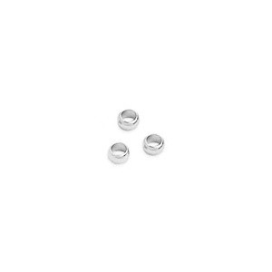Lot de 50 perles de serrage de 3.5mm lisses en laiton plaqué argent 10 microns