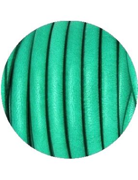 Cordon de cuir plat 5mm couleur vert aqua-vente au cm