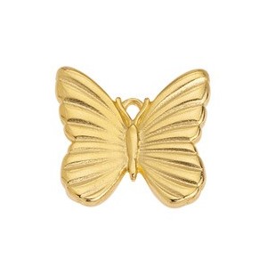 Pampille papillon de 25mm en métal couleur or