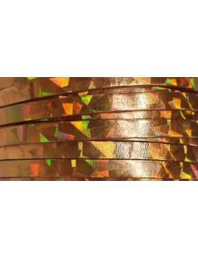 Cuir plat 5mm fantaisie métallisé or avec des reflets en vente au cm