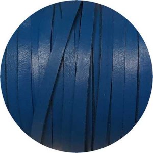 Cuir plat de 5mm bleu électrique bords droits en vente au cm