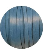 Cuir plat de 5mm bleu gris bords droits en vente au cm-Premium
