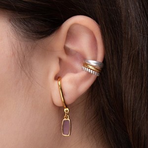 Boucle d'oreille ear cuff twisted de 11mm en couleur or