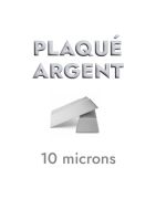 Fermoir magnétique lisse plaqué argent 10 microns pour cuir plat de 10mm