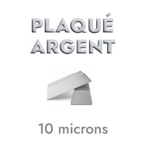 Demi jonc magnétique pour cuir plat de 10mm en métal plaqué argent 10 microns